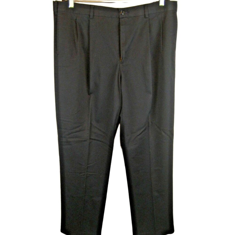 Mens Savane Navy Pleated Cotton/Elastane Chino Pants sz 38x30
